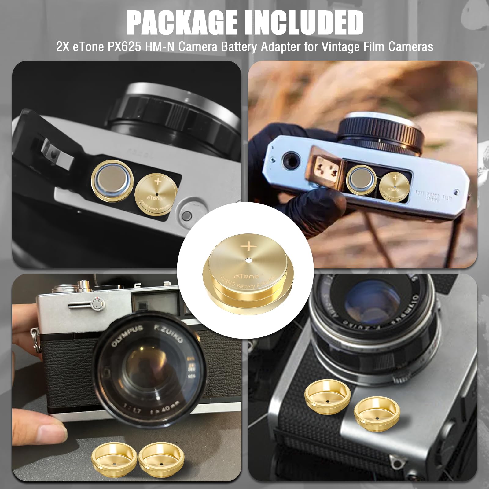 Amazon.com: eTone 2pcs Brass Metal Battery Adapter for Older Film